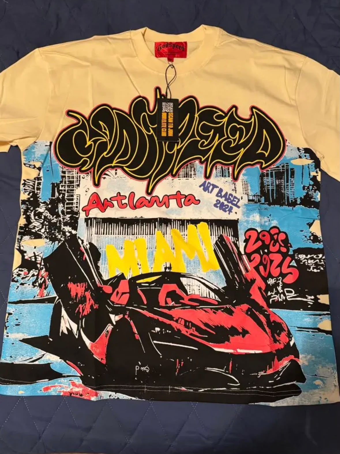 Godspeed Miami Art Basel Cream-Colored T-Shirt