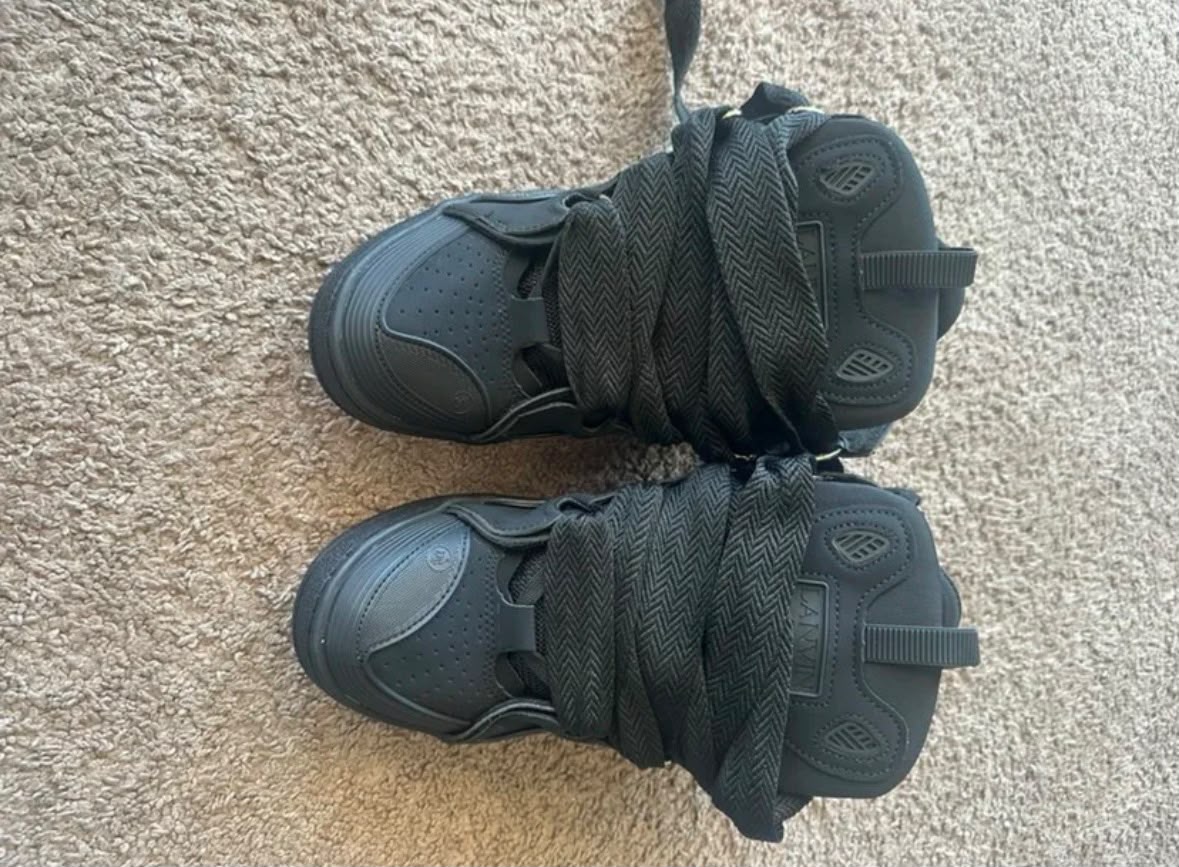 Lanvin Curb Sneakers in Triple Black