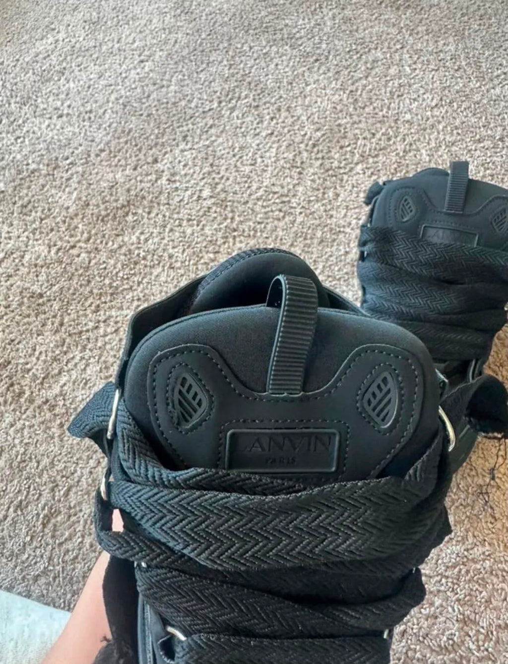 Lanvin Curb Sneakers in Triple Black