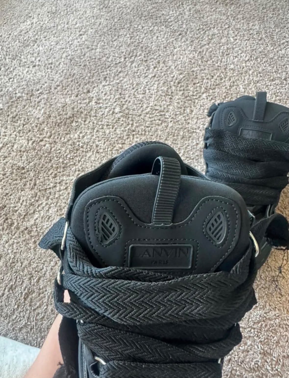 Lanvin Curb Sneakers in Triple Black