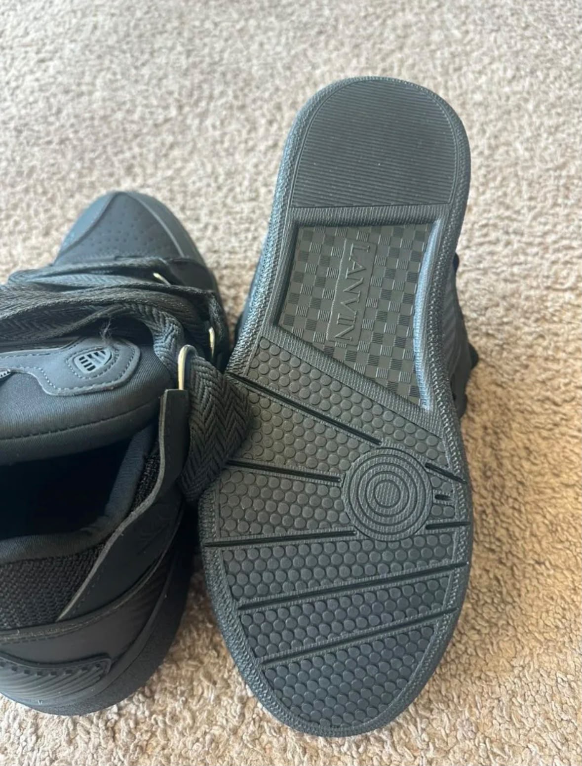 Lanvin Curb Sneakers in Triple Black