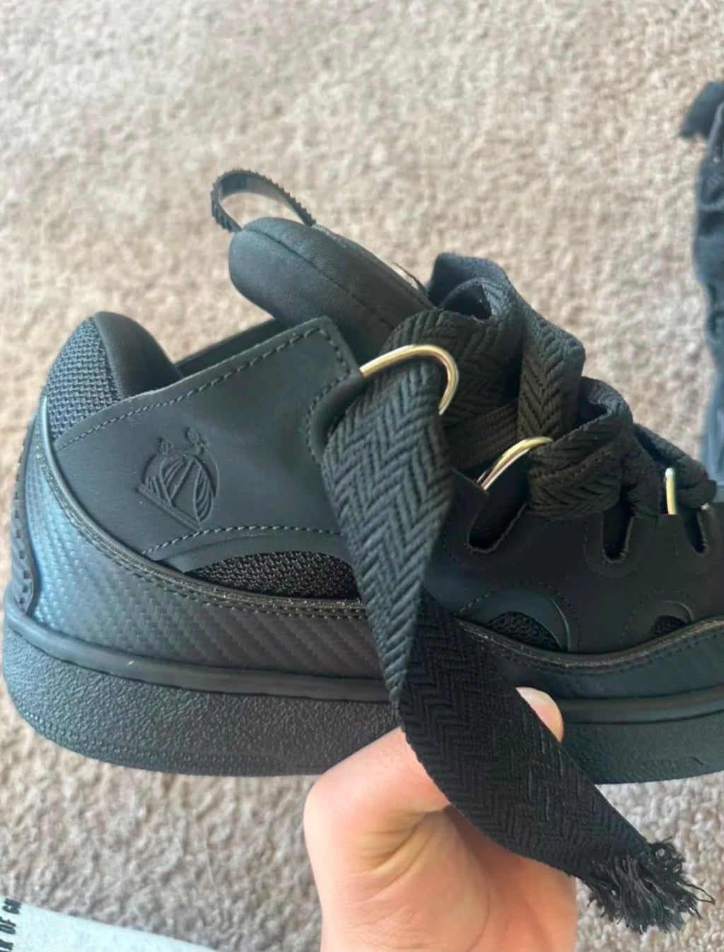 Lanvin Curb Sneakers in Triple Black