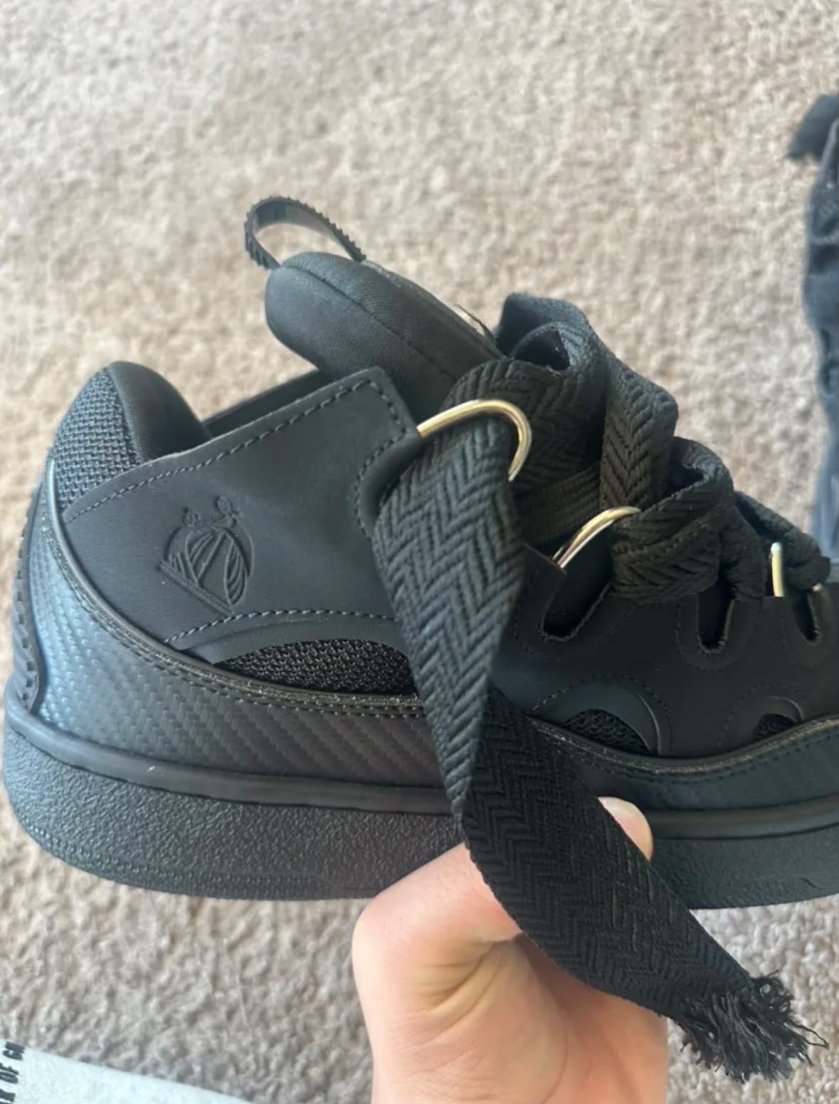 Lanvin Curb Sneakers in Triple Black