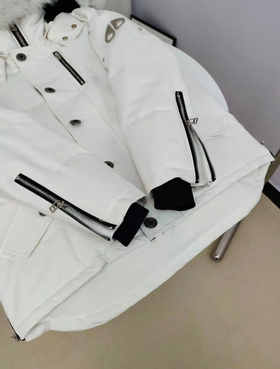 Moose Knuckles White Jacket