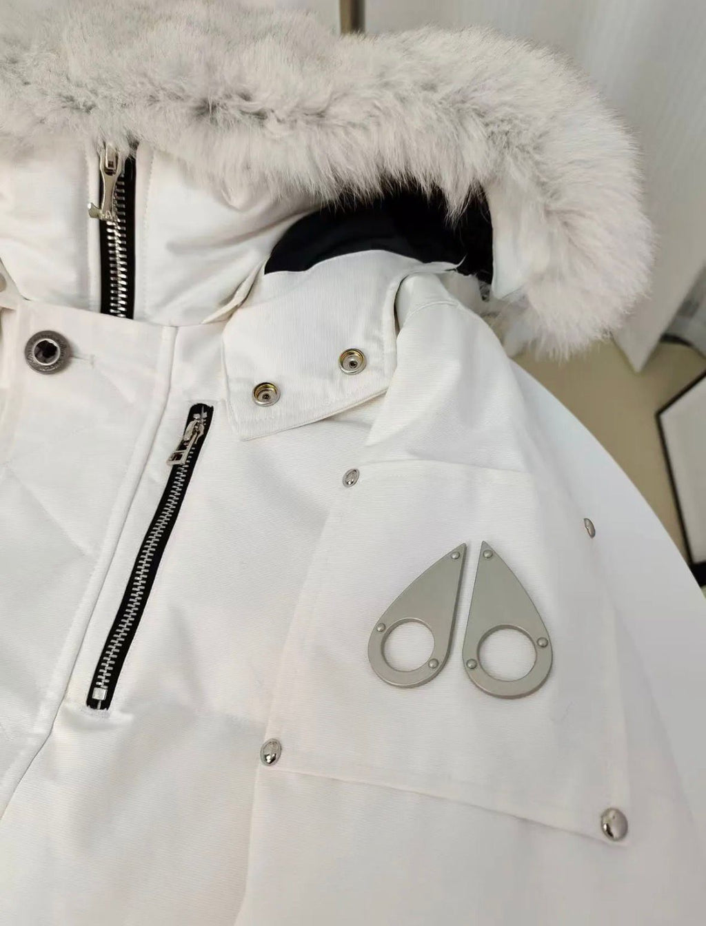 Moose Knuckles White Jacket