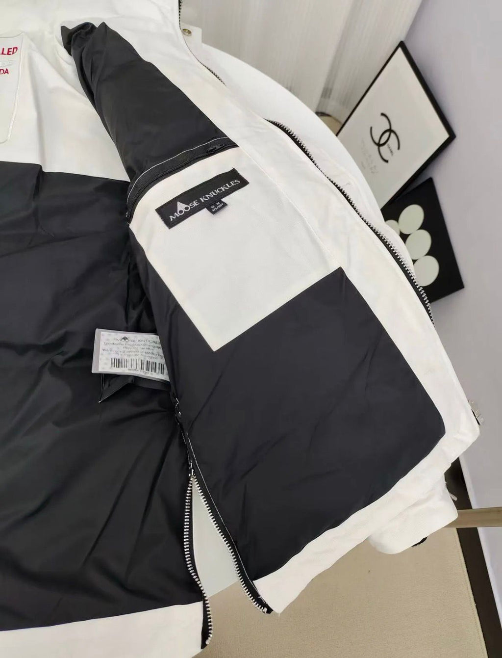 Moose Knuckles White Jacket
