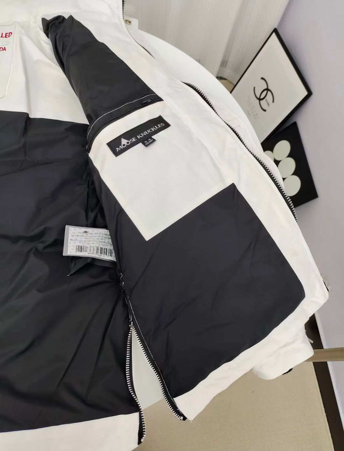 Moose Knuckles White Jacket